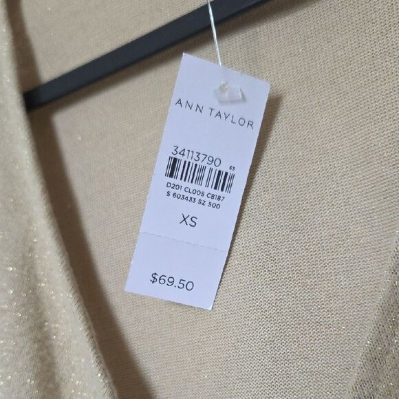 Ann Taylor Elegant Gold Wrap Top - Picture 5 of 9